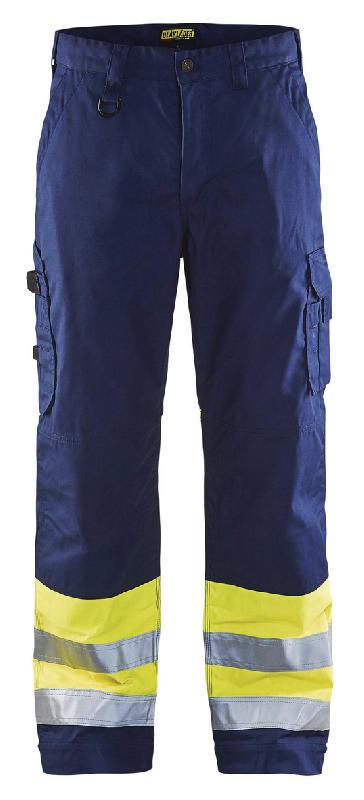 PANTALON HAUTE VISIBILITÉ MARINE/JAUNE FLUORESCENT TAILLE 46 - MANUTAN COLLECTIVITÉS