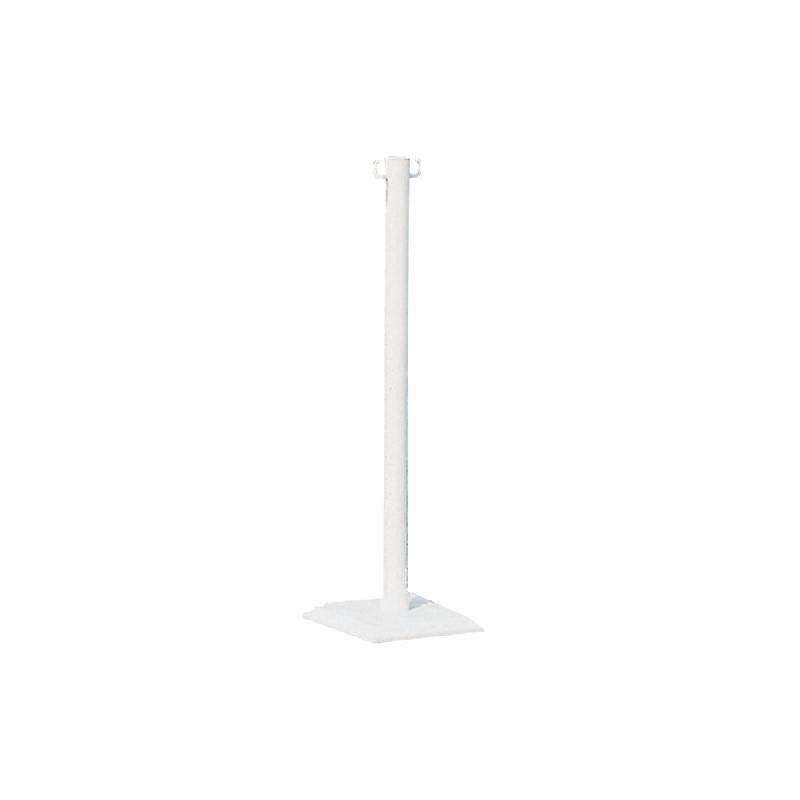 POTEAU DE SIGNALISATION PVC BLANC SUR SOCLE À LESTER