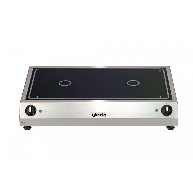 Réchaud induction inox électrique 2 x (Ø)230 mm, à poser, 6000 W, 400 V - TRI_0