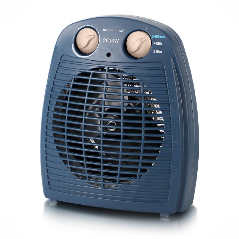 Radiateur soufflant Emerio - 25 m² - 2 réglages - Thermostat réglable - Anti-basculement - FH-106737.12 Bleu - bleu plastique 7333282033309_0