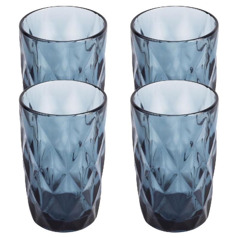 San Ignacio - Lot de 4 verres en cristal bleus de 350 ml - bleu verre Q4822_0