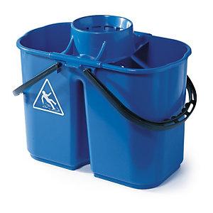 SEAU DOUBLE BAC 14 LITRES + ESSOREUSE AMOVIBLE