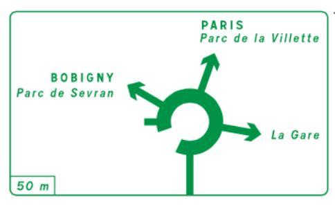 Panneau routier de signalisation cyclable DV 42B - 1 ligne ou 2 lignes - Dimensions 1200x150 ou 1200x100_0