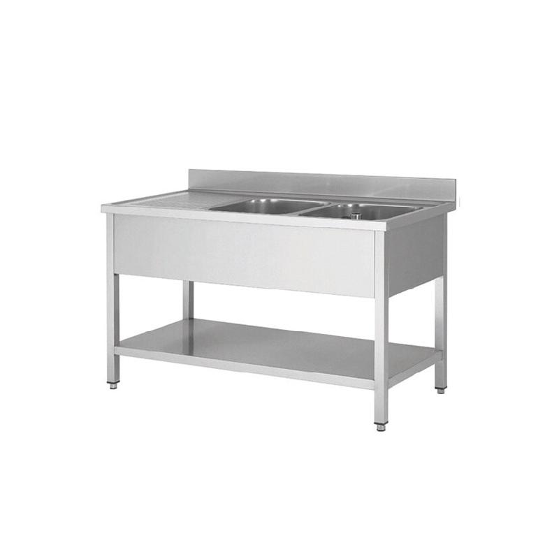 Skyrainbow Evier en inox, deux cuves à droite, 160 x 60 - inox THSTR166BR2_0