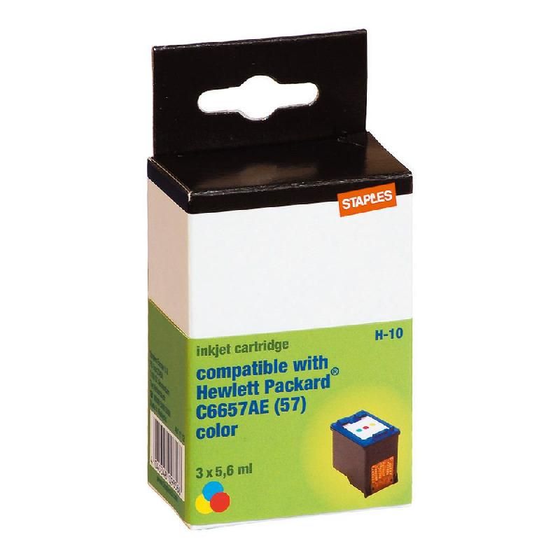 STAPLES CARTOUCHE D'ENCRE COMPATIBLE 57 (4182623) - COMPATIBLE: HP - COULEUR: TRICOLORE
