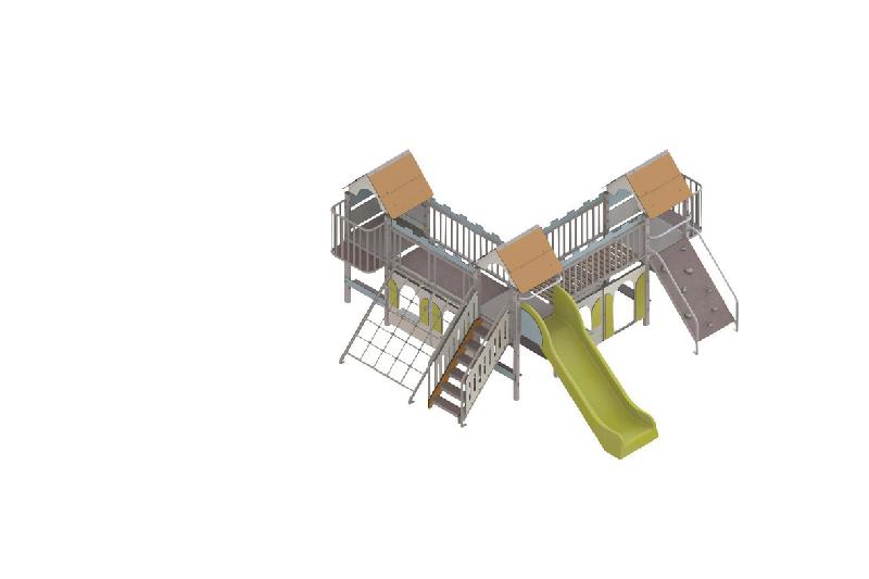 STRUCTURE CITADELLE FORTIN - ACIER - SCELLEMENT - POLY - ORANGE/BLEU-WIKI CAT - MANUTAN COLLECTIVITÉS