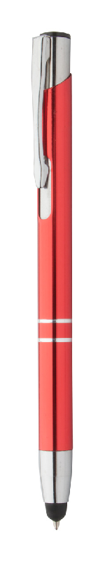 Stylo à bille en aluminium avec stylet - encre bleue - couleur rouge_0