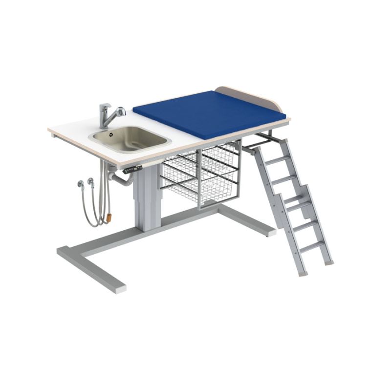 Table à langer pour handicapé - granberg  - électrique largeur 140.0 cm + lavabo à gauche - 332-142-0211_0