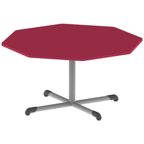 TABLE BANDANA OCTOG Ø 120 CM FIXE T4 STRAT CERISE GRIS - MOBIDECOR