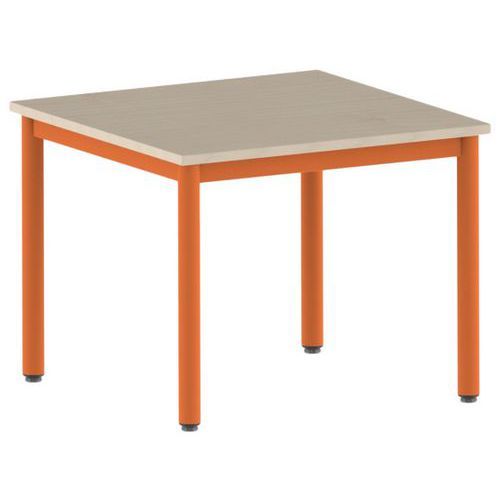 TABLE CARÉLIE 80 X 80 CM FIXE T4 STRAT ÉRABLE PAPAYE 2011 - MOBIDECOR