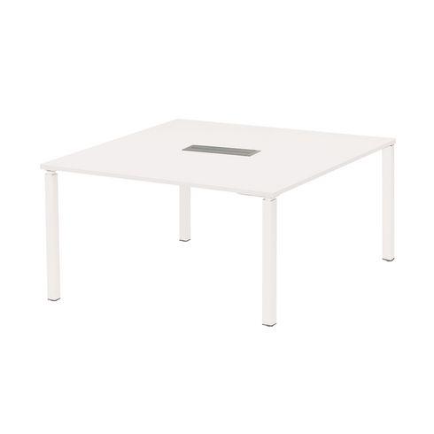 TABLE CARRÉE BLANCHE EDEN PIEDS BLANC