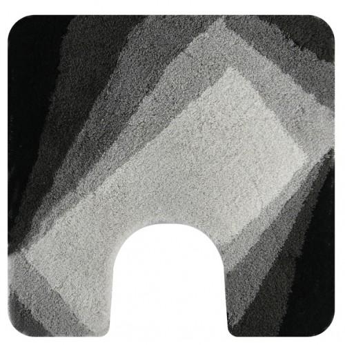 TAPIS DE WC - ACRYLIQUE - ANTIDÉRAPANT - KALI - 55X55CM - NOIR ET GRIS SPIRELLA