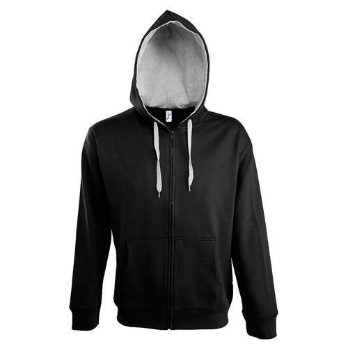 VESTE ZIPPÉE À CAPUCHE CONTRASTÉE TECH NOIR