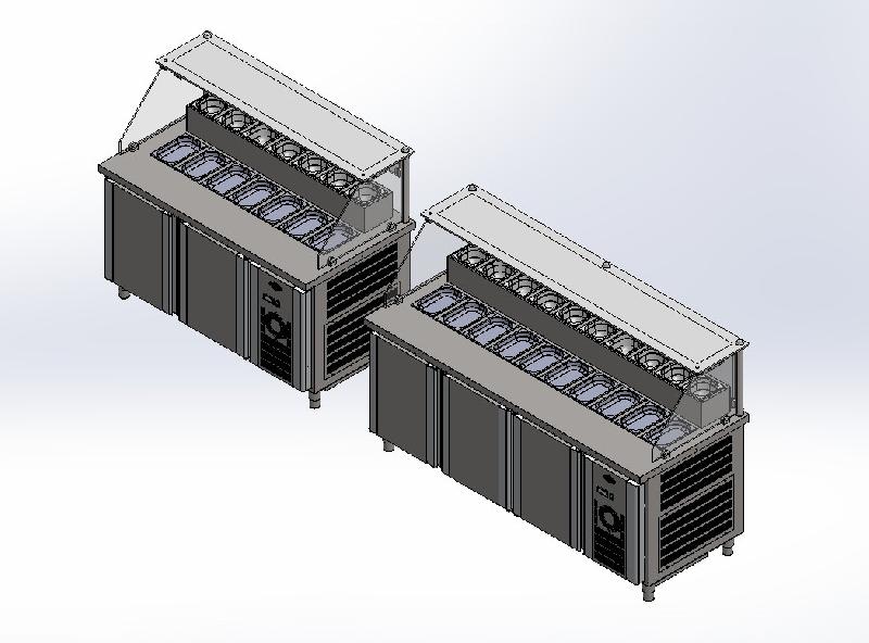 Vitrine réfrigérée de présentation - 1500 mm - refroidissement par ventilateur avec espace pompe à sauce_0