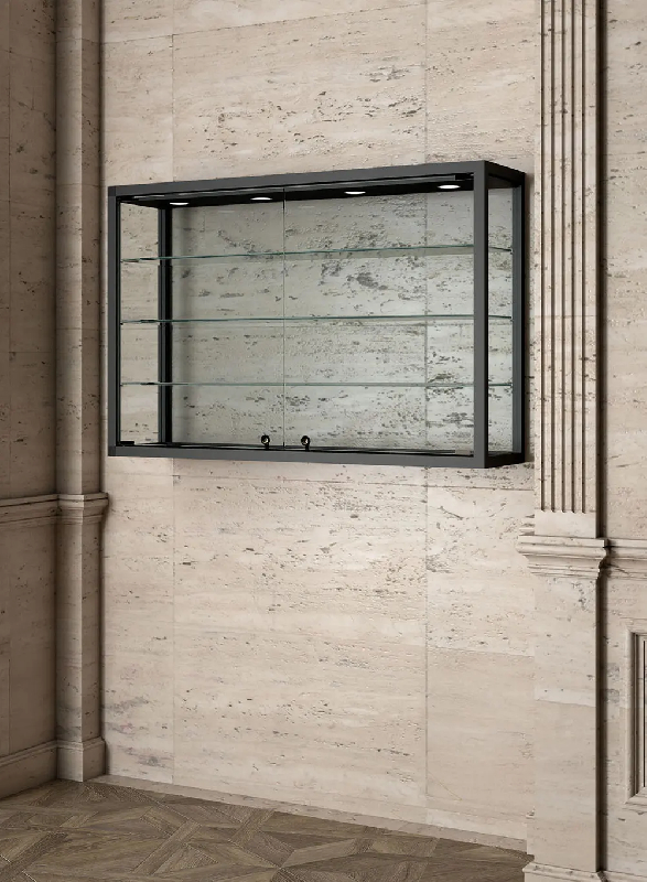 Vitrine murale muséographique MU/95FPVA - 95x25x80 cm - Éclairages LED et serrure sécurisée_0