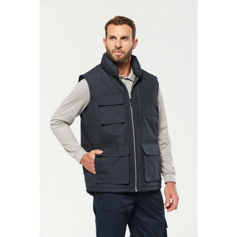 WK615 - Bodywarmer matelassé - Polyester imperméable avec poches multiples_0