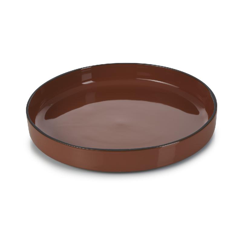 ASSIETTE CREUSE ROND ROUGE PORCELAINE Ø 23 CM CARACTERE REVOL