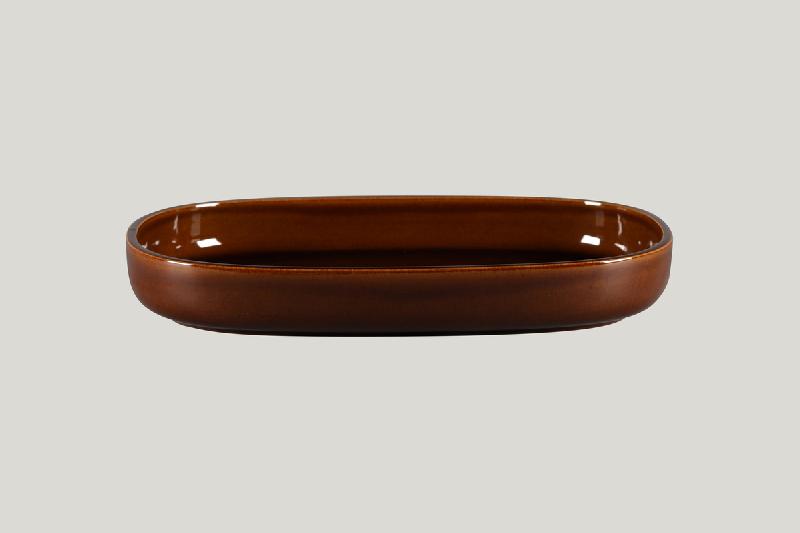 PLAT CREUX OVALE CUIVRE PORCELAINE 33,2 CM RAKSTONE EASE