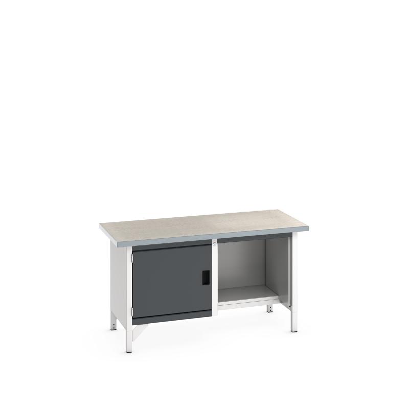 Établi monobloc KW Cubio 1578-3.6 Lino - Acier robuste, rangement intégré, plateau lino 40 mm_0