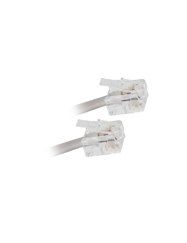 570840 - Cordon ADSL RJ11 mâle/mâle blanc 2m - APM pour filtre et modem ADSL_0