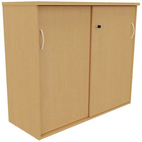 ARMOIRE 2 PORTES COULISSANTES 163X72 CM HÊTRE - BURONOMIC