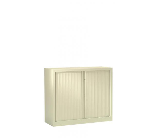 ARMOIRE MÉTAL LUXE PORTE RIDEAUX À PRÉHENSION HAUTEUR TOTALE 120 X 100 CM BEIGE - MANUTAN COLLECTIVITÉS