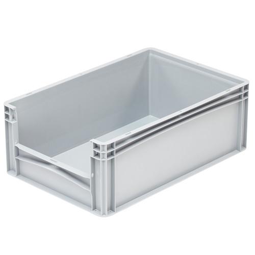 Bac de rangement avec ouverture Norme Europe 600 x 400 x 220 mm Gris - Réf : BAC159BE6422020_0