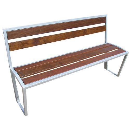 BANC À FIXER AU SOL 150 CM BOIS/MÉTAL