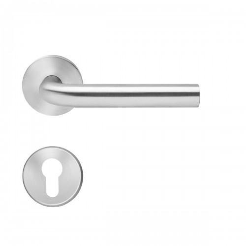 BÉQUILLE DOUBLE SUR ROSACE SLIM STYLE BE100B À CLIPSER EN INOX SATINÉ - CLÉ I KARCHER DESIGN