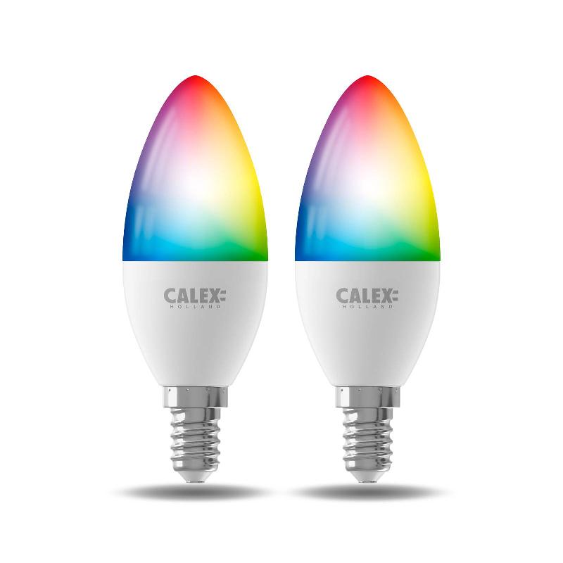 CALEX SMART BOUGIE LED E14 B35 4,9W CCT RVB LOT DE 2