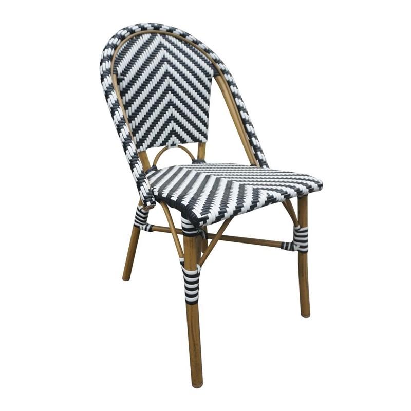 Chaises style parisien en rotin noires - Lot de 2 - CH111 | Bolero_0