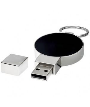 CLÉ USB LUMINEUSE RONDE 2 GB - BLANC - CLÉS USB PUBLICITAIRES PERSONNALISÉES
