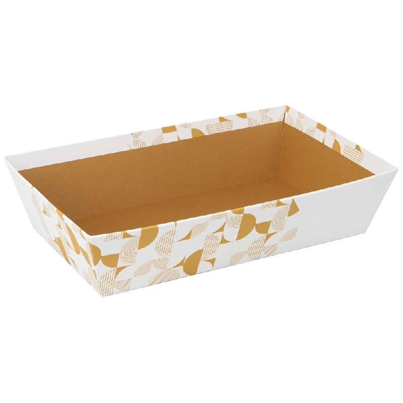 Corbeille carton rectangle Eclat d'or 33x20x7cm_0