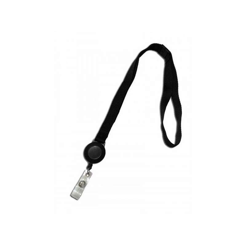 Cordon polyester uni 15mm securise avec zip enrouleur + lanière translucide et pression métal_0