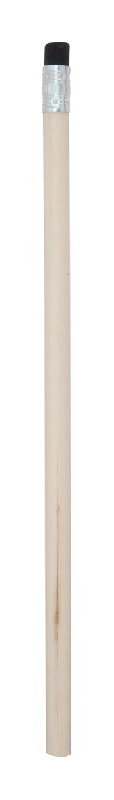 Crayon à papier en bois naturel avec gomme colorée - Couleur noire - Non taillé_0