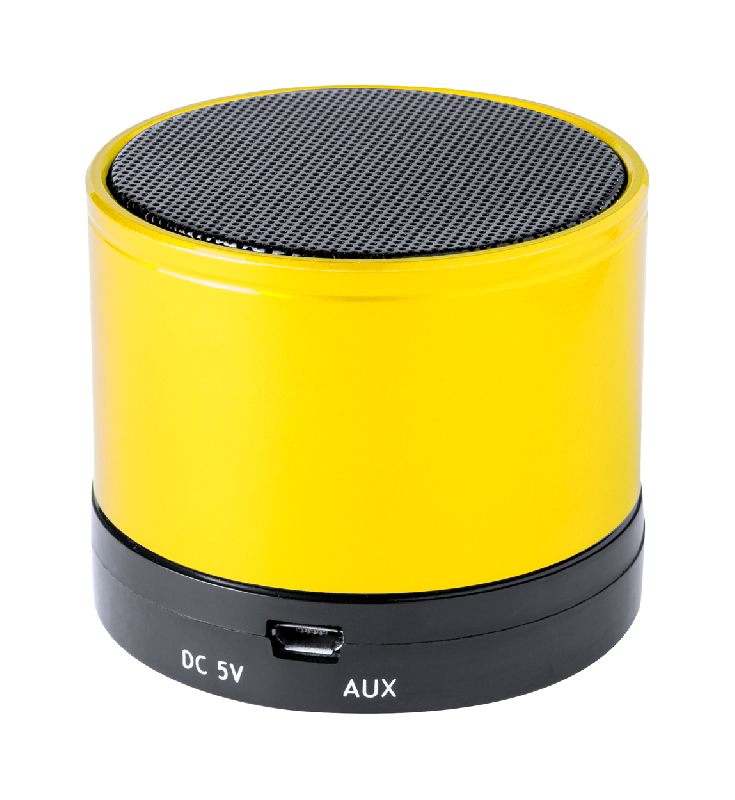 Enceinte Bluetooth - boîtier métallique - fonction main-libre, radio et MP3 - couleur jaune_0