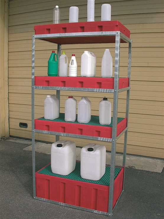 Étagère de rétention en acier galvanisé - pour bacs de 100 et 200 Litres - ETPFCP_0