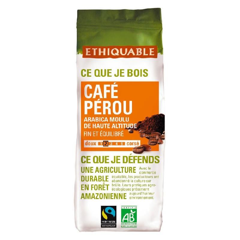 ETHIQUABLE PAQUET 250 G CAFÉ MOULU PÉROUCOMMERCE EQUITABLE