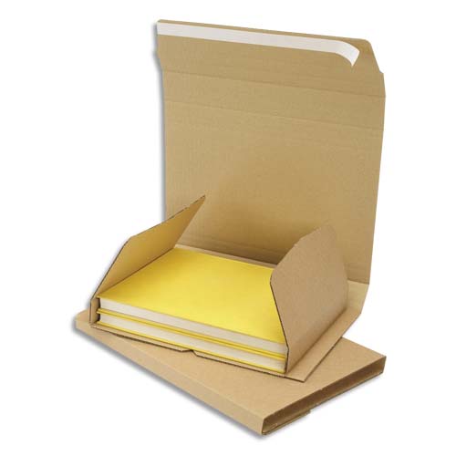 ETUI POSTAL EN CARTON BRUN, FERMETURE ADHÉSIVE STANDARD - DIMENSIONS : L24 X H1 X P18 CM - LOT DE 18