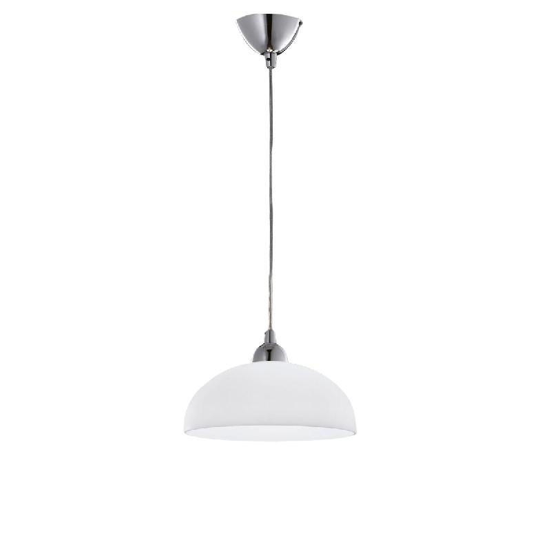 Fabas Luce Suspension Élégante En Métal Et Verre Centrifugé Blanc, Douille E27, 60 W, Diamètre 26 Cm, Indice Ip20 Classe 1, Code Article 2908-44-_0