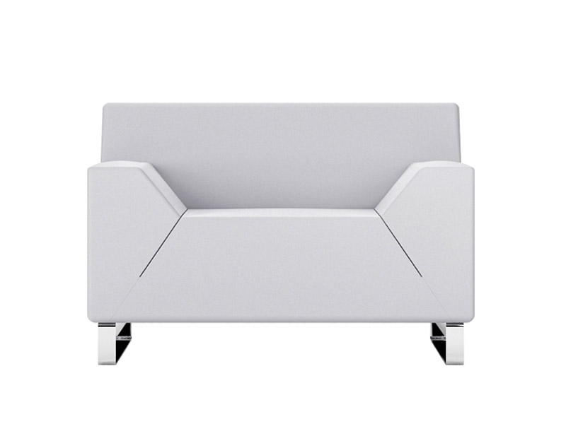 Fauteuil d'accueil cube - 1 place en écocuir - Coloris blanc ou noir - Design moderne_0