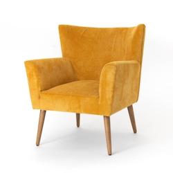 Fauteuil Léon moutarde -  Jaune Autre Velours Amadeus 71.5x70.5 cm - jaune 3520071822785_0