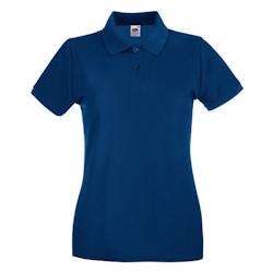 FRUIT OF THE LOOM, Polo femme, manches courtes, patte de boutonnage 2 boutons ton sur ton, bleu navy, XXL, - XXL bleu 7865540208223_0