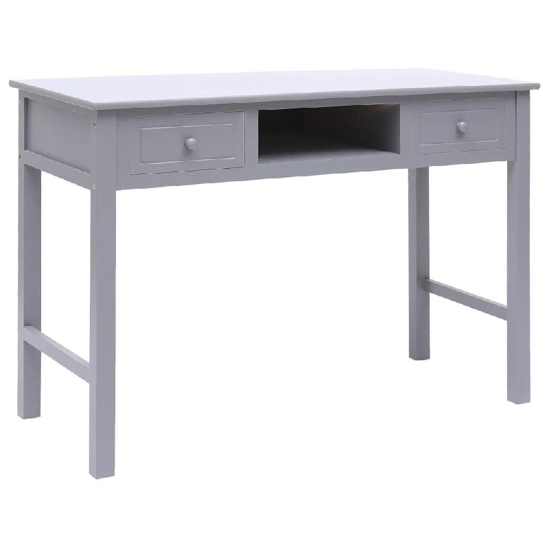 Helloshop26 - Bureau table poste de travail meuble d'ordinateur informatique étude 110 x 45 x 76 cm bois gris 02_0023820 - gris Bois massif 300021453_0