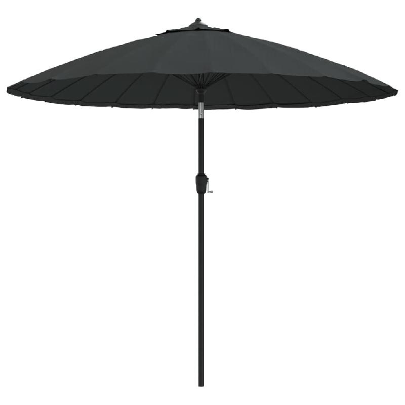 Helloshop26 - Parasol mobilier de jardin d'extérieur avec mât en aluminium 270 cm anthracite 02_0008219 - 3000439647767_0