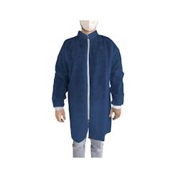 Hygivest Sachet de 100 Blouses Visiteurs Jetables - Bleu - Taille XL - XL bleu plastique polypropylène OPBVJ-BLEU-Z10-XL_0