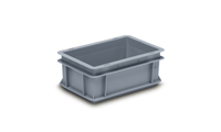 Bac plastique gerbable - KESBAC 300x200x120mm - norme Europe, fond et parois pleins, poignées fermées_0