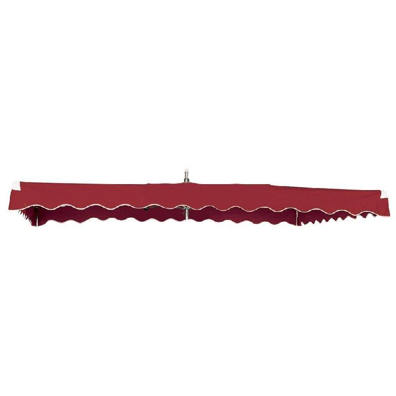 Kit parasol fixe 3x2.5 m rouge avec pied tripode - toile résistante et imperméable_0