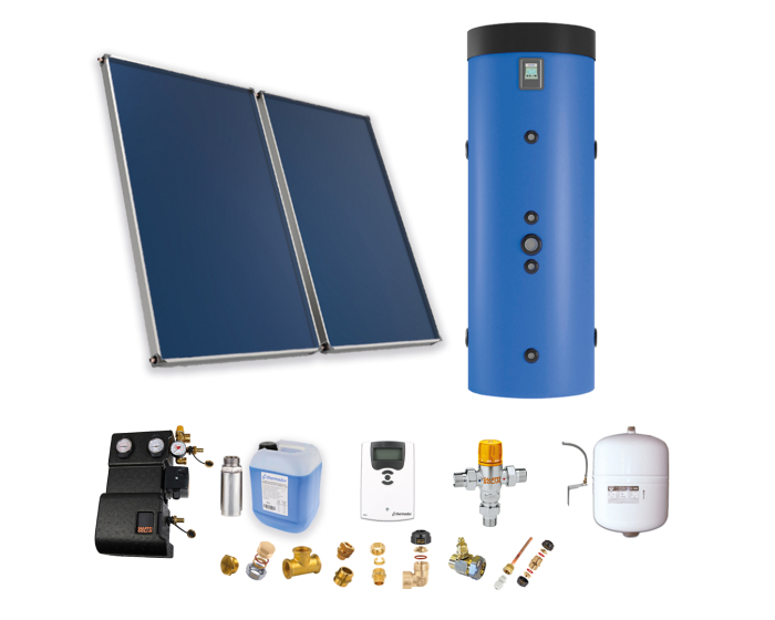 Kit solaire SSC ASTREA E - Chauffe-eau solaire pour ECS et chauffage avec soutien primaire_0