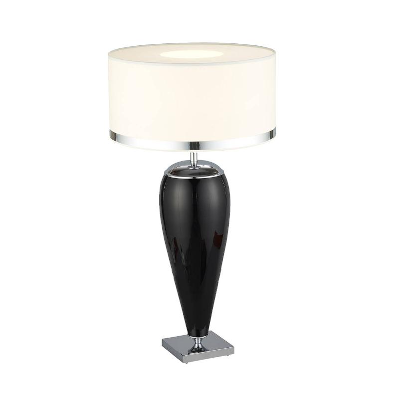 ARGON LAMPE À POSER LUND, NOIR/BLANC, HAUTEUR 60 CM, TEXTILE